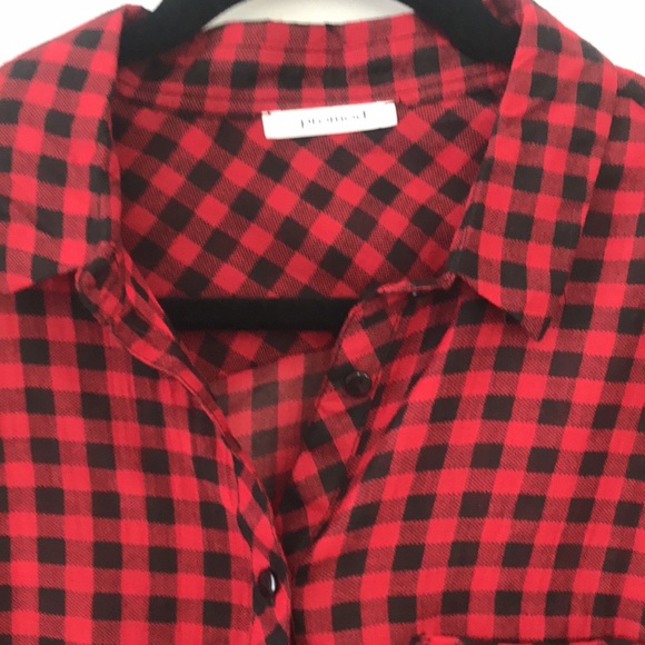 Promod Red and Black Checked Shirt - Picture 2 of 4